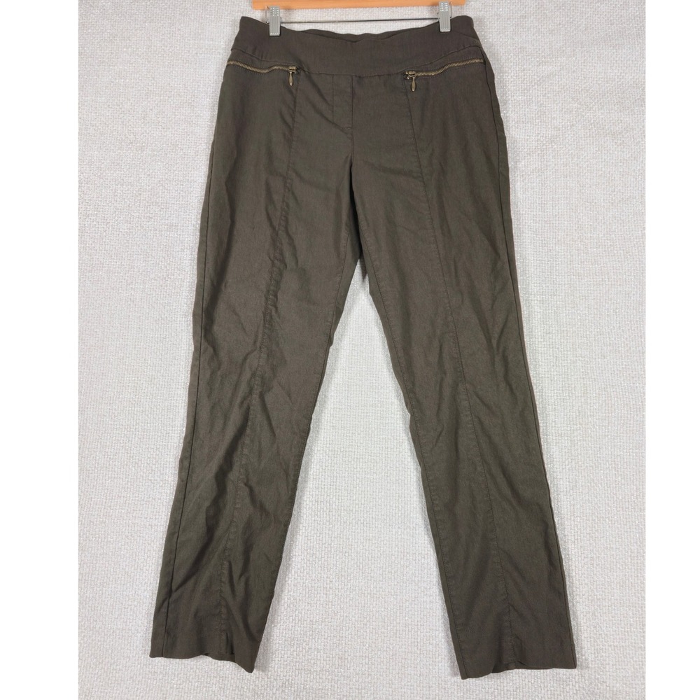 Westbound Women's Olive Green Zip Pocket Straight Leg‎ Pants Size 10 Regular